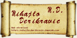 Mihajlo Derikravić vizit kartica